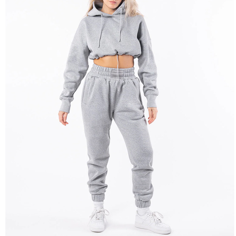 hongfeng produces women crop top hoodie with stylish designs and premium quality fabrics.